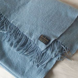 Glen Saxon Blue Cashmere and Wool Throw Blanket